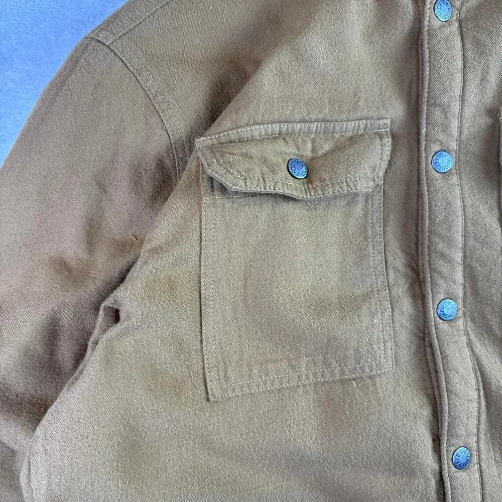 The North Face Sherpa Lined Hooded Workwear Jacket Brown Canvas Chore Coat Large